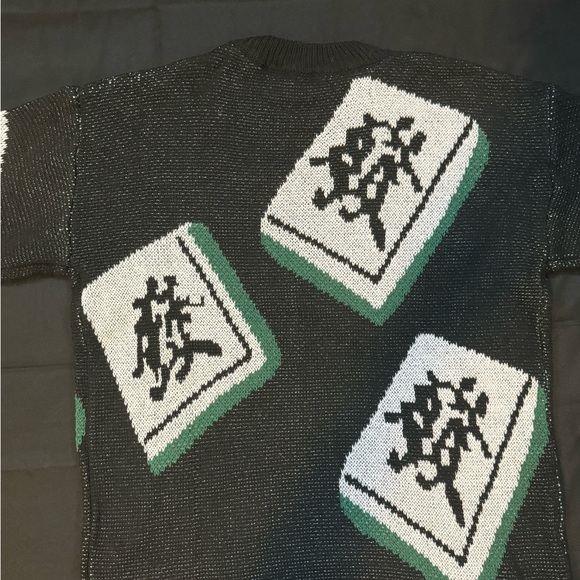 COPY - Vintage Mahjong knitted Chinese graphic - Picture 5 of 5